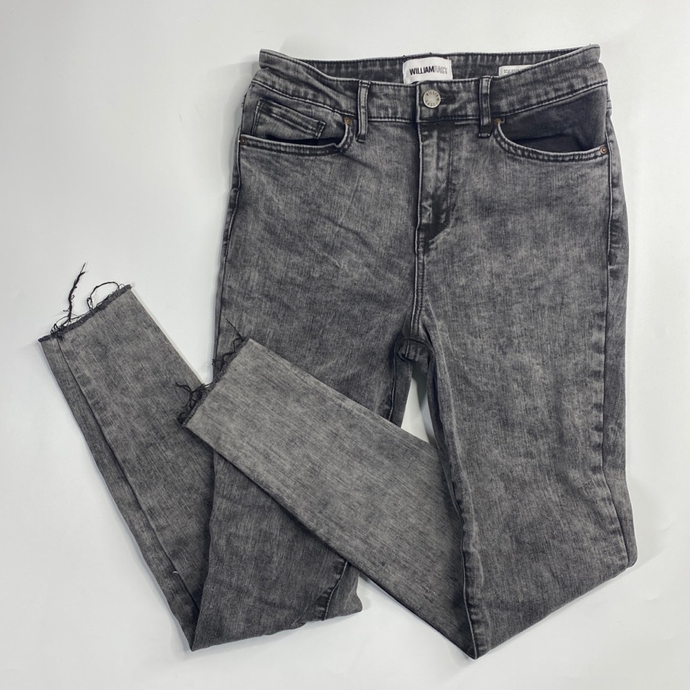 William Rast Sculpted Highrise Gray Raw Hem Jeans Size 28